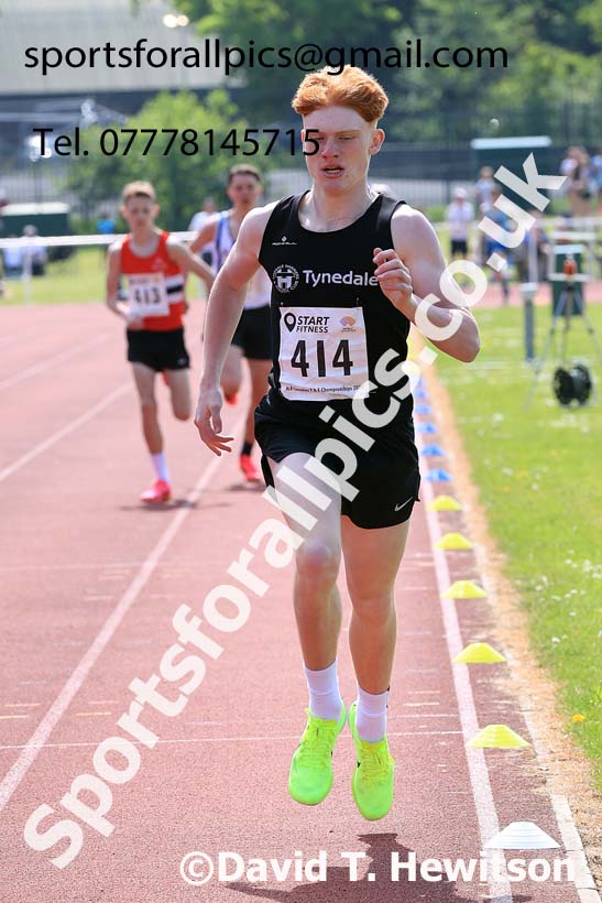 Mens Under-17s 800 metres 2024 North Eastern Track and Field Champs., Middlesbrough.  Photo: David T. Hewitson/Sports for All Pics